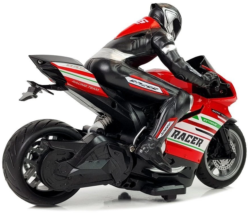 Lean Cars Nuotoliniu būdu valdomas sportinis motociklas 2.4G, raudonas
