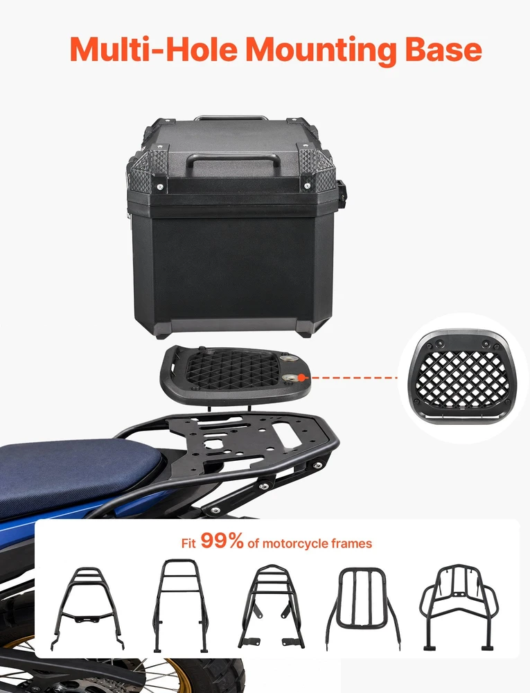 VEVOR Universalus motociklo galinis bagažinis 45 l