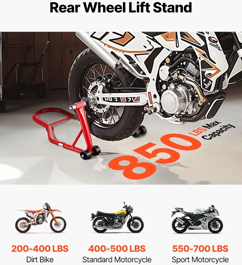 VEVOR Motociklų atraminis stovas raudonas