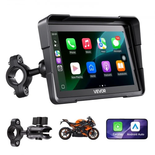 VEVOR 7 colių belaidė motociklų CarPlay sistema