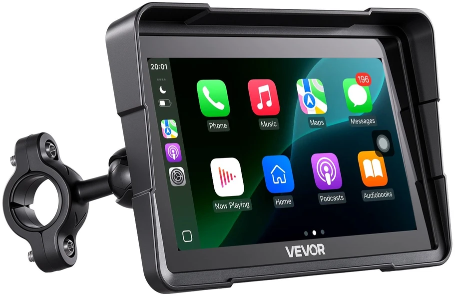 VEVOR 7 colių belaidė motociklų CarPlay sistema