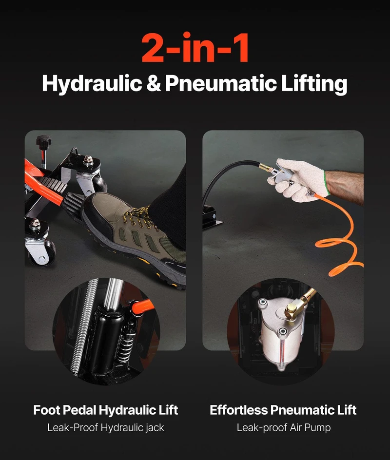 VEVOR 1500 kg hidraulinis ir pneumatinis motociklo keltuvas