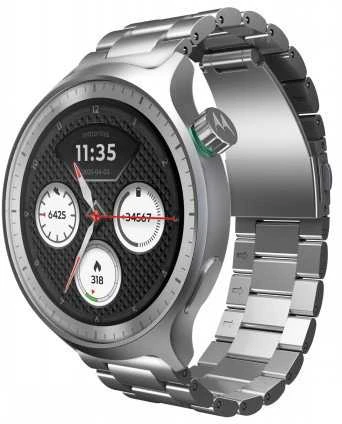 Išmanusis laikrodis MOTOROLA moto watch, sidabrinis, su sidabrine ir žalia apyrankėmis