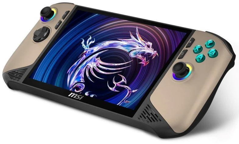 MSI Claw 8 AI+ A2VM-037PL portable game console 20.3 cm (8") 1 TB Jutiklinis ekranas Wi-Fi rusvai gelsvas