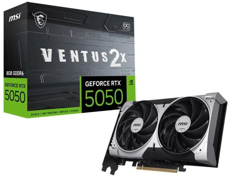 MSI GEFORCE RTX 5050 8G VENTUS 2X OC NVIDIA 8GB GDDR6 vaizdo plokštė