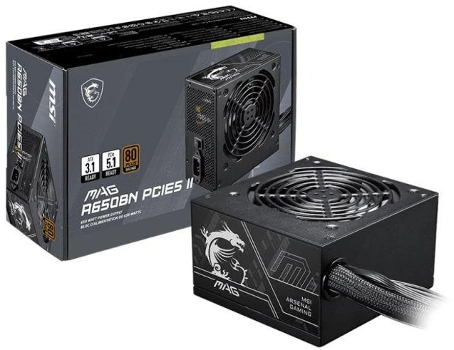 MSI MAG A650BN PCIE5 II 650W BRONZINIS maitinimo šaltinis
