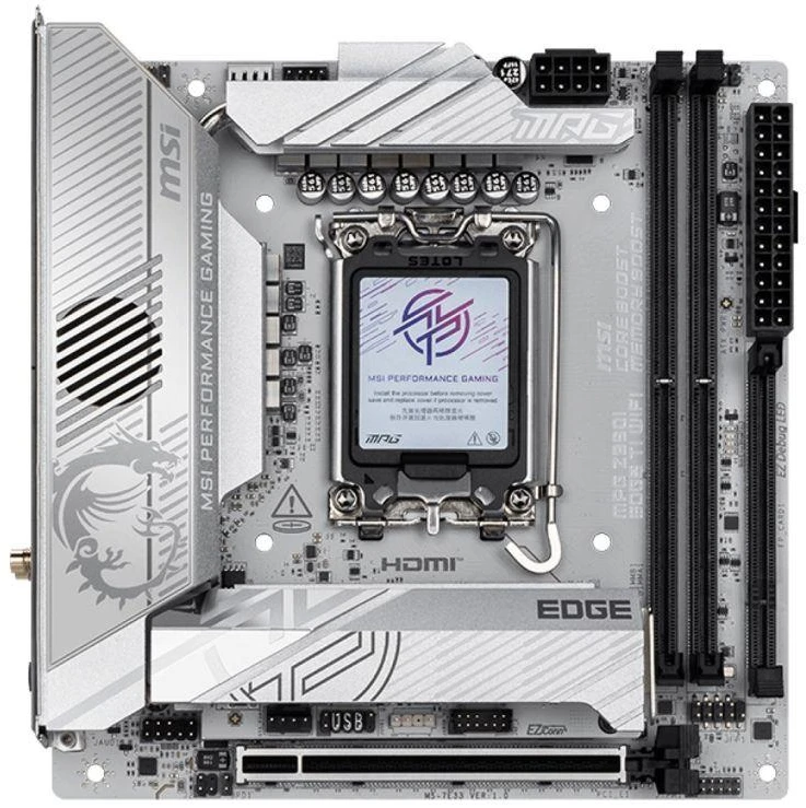 Pagrindinė plokštė MSI MPG Z890I EDGE TI WIFI /Z890/DDR5/SATA3/M.2/TB4/WiFi/BT/PCIe5.0/s.1851/mITX