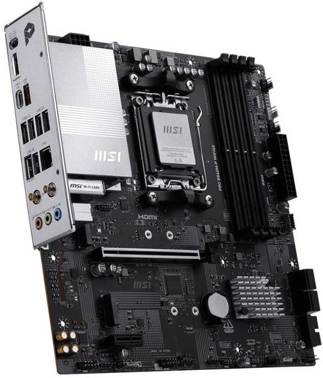 Pagrindinė plokštė MSI PRO B840M-P WIFI6E | Procesorių šeima AMD | Procesoriaus lizdas AM5 | DDR5 | Palaikomos kietojo disko sąsajos SATA, M.2 | SATA jungčių skaičius 4 | ATNAUJINTOS ORIGINALIOS PAKUOTĖS IR PRIEDAI, PRIDEDAMA GALINĖ SKYDELIO DALIS