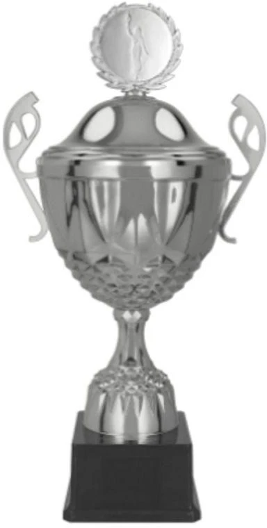 MUFAS sidabrinis metalinis puodelis su dangteliu