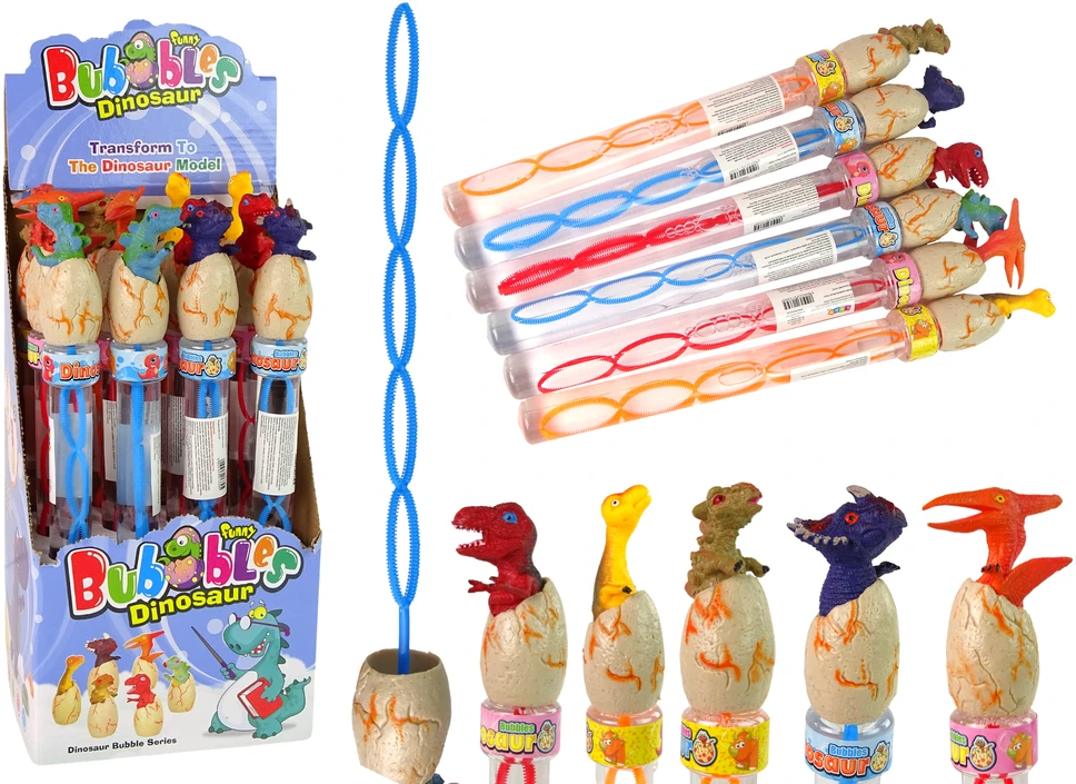 Muilo burbulai su dinozauru 34 cm įvairių spalvų
