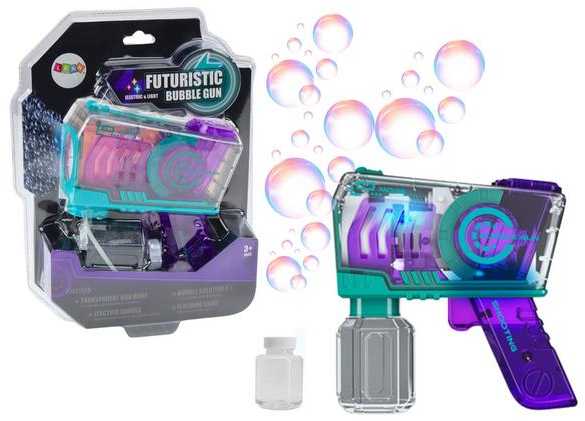 Lean Toys Purpurinis muilo burbuliukų šautuvas vaikams