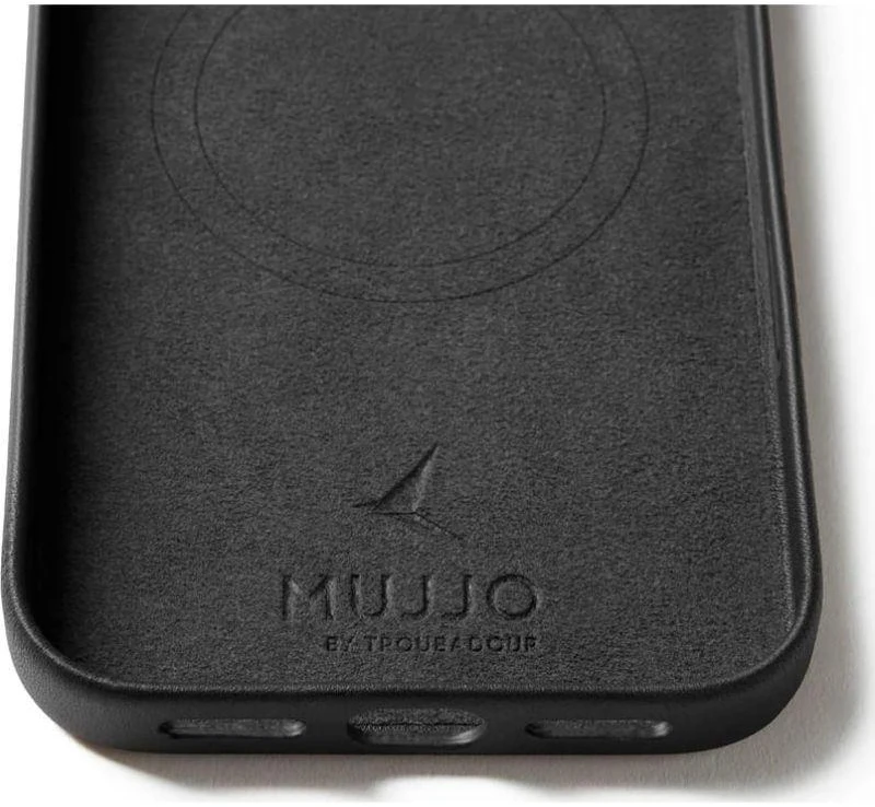 Mujjo Odinis dėklas - etui skórzane do iPhone 17 Pro Max kompatybilne su MagSafe (juodas)