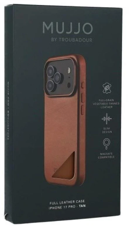 Mujjo Full Odinis dėklas MagSafe Case for iPhone 17 Pro Brown
