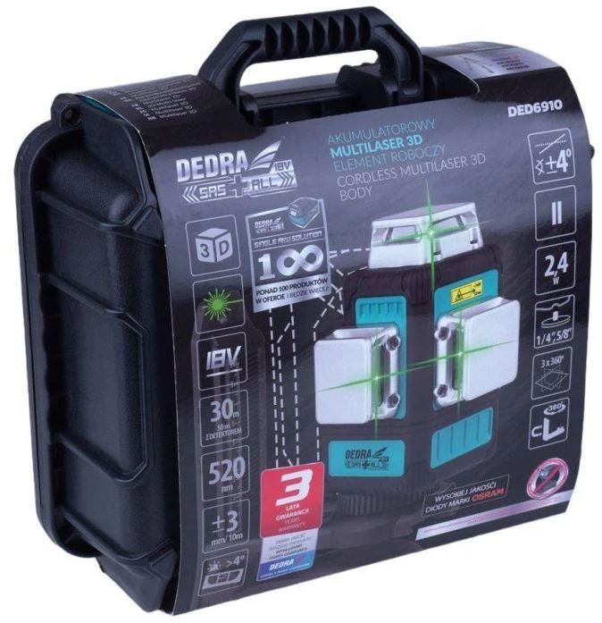 Dedra „Multilaser 3d 18v“, žalias, SAS korpusas