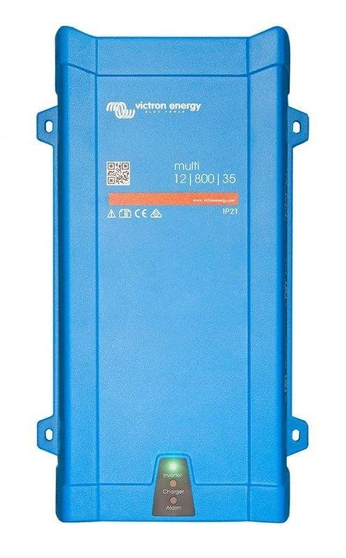 Įtampos keitiklis - įkroviklis MultiPlus 12Vdc/230Vac 800VA, UPS funkcija, įkrovimo srovė 35A, Victron Energy