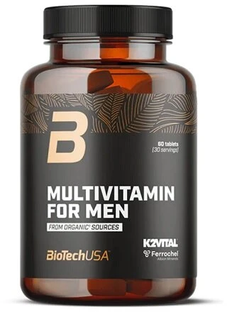 Multivitaminai vyrams iš organinių šaltinių BioTechUSA 60 tablečių