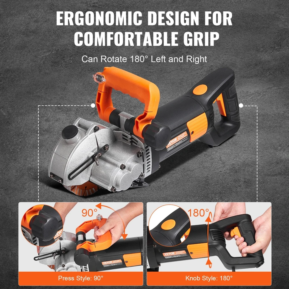VEVOR 42 mm elektrinė sienų freza griovių pjovimo mašina 4800 W