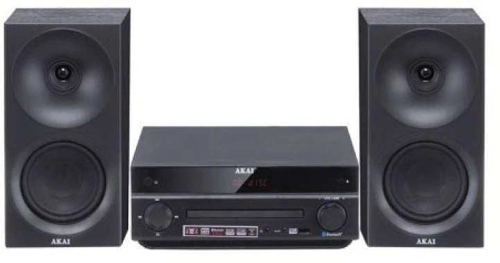 AKAI AM-301B sistema 40W (2x20W) CD MP3 BT USB FM 40 išankstinių stočių AUX RCA, juodas