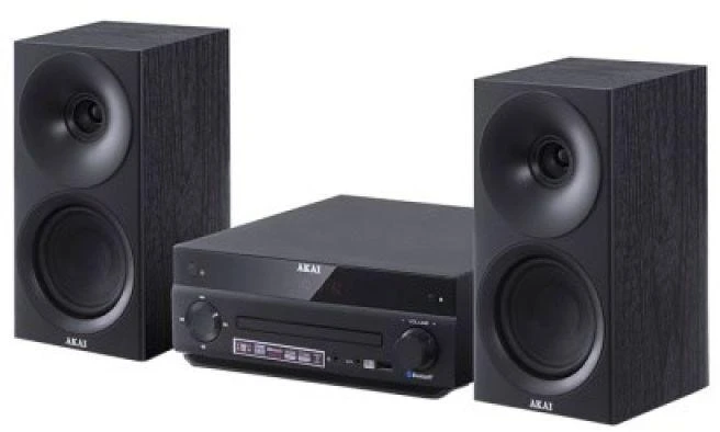 AKAI AM-301B sistema 40W (2x20W) CD MP3 BT USB FM 40 išankstinių stočių AUX RCA, juodas