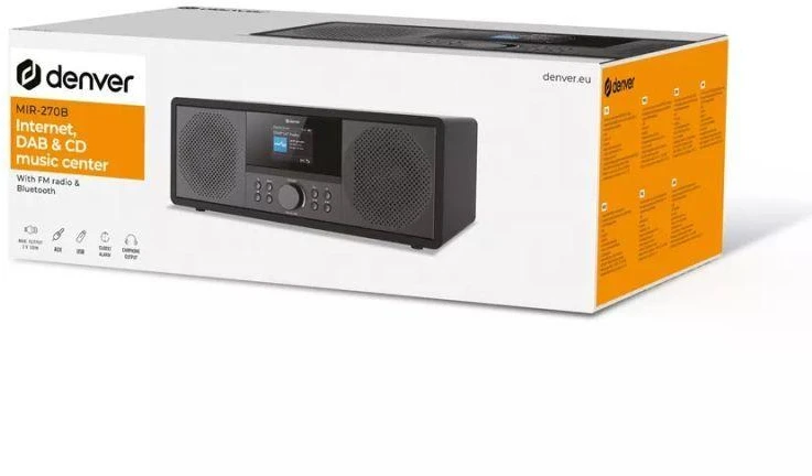 Muzikinis centras Denver MIR-270B stereofoninė sistema su interneto radiju, juoda