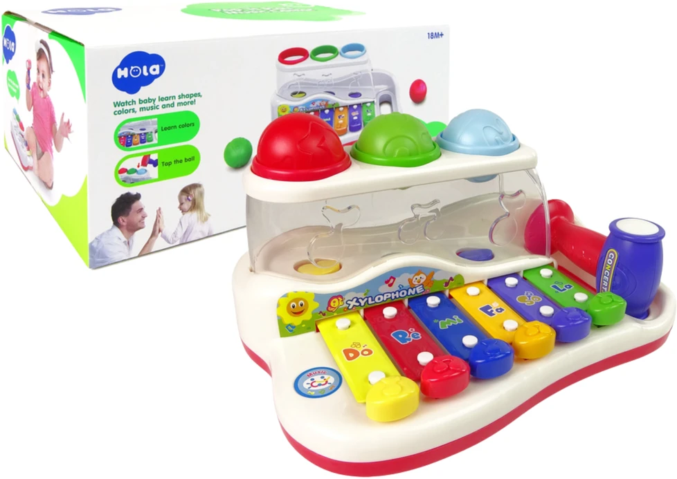 Lean Toys Ksilofonas su plaktuku vaikams nuo 18 mėn.