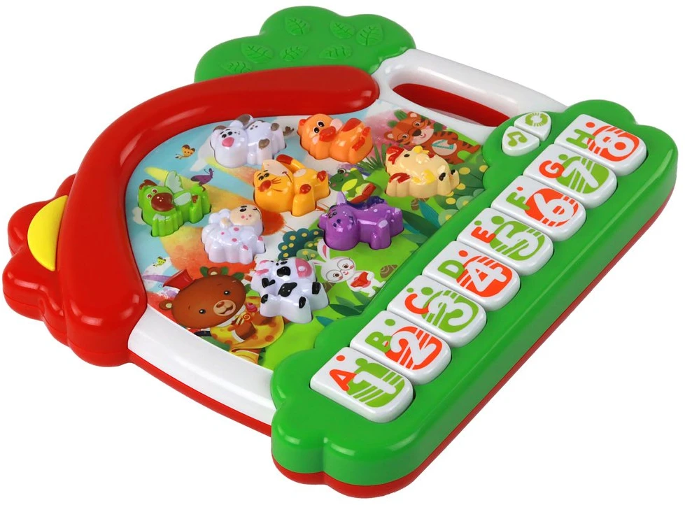 Lean Toys Vaikiškas pianinas su gyvūnais ir anglų kalbos mokymosi funkcija