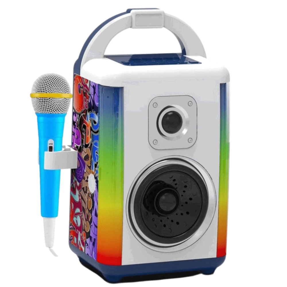Lean Toys Garsiakalbio rinkinys su mikrofonu ir LED