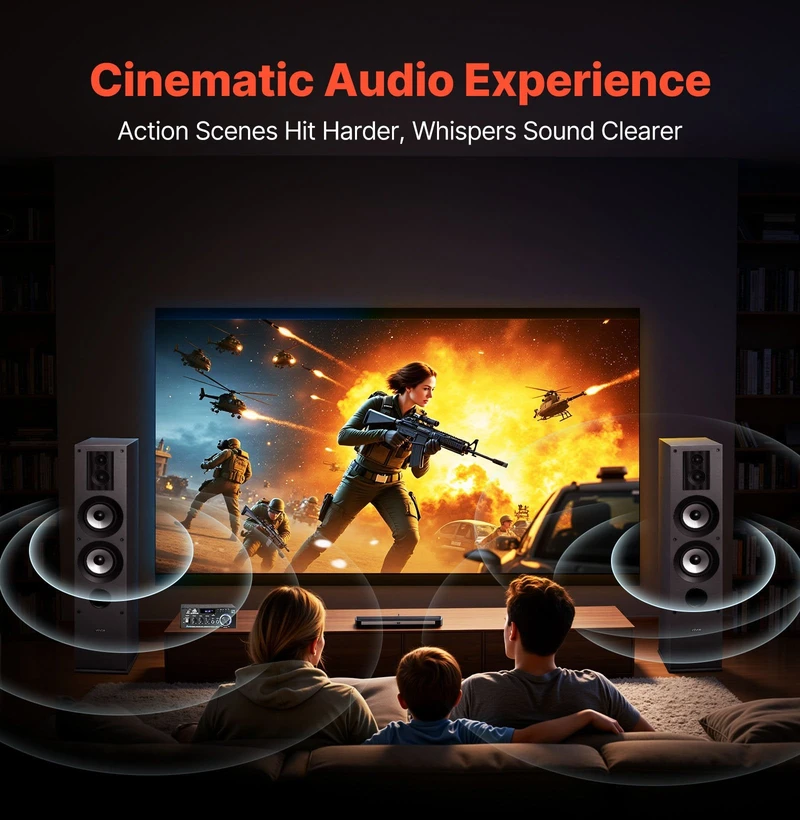 Namų kino sistema VEVOR grindinės trijų juostų kolonėlės 145 W