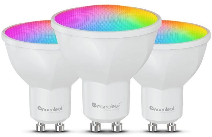 „Nanoleaf Essentials Matter“ išmanioji „Wi-Fi“ lemputė, 3 vnt. | GU10 | RGBCW