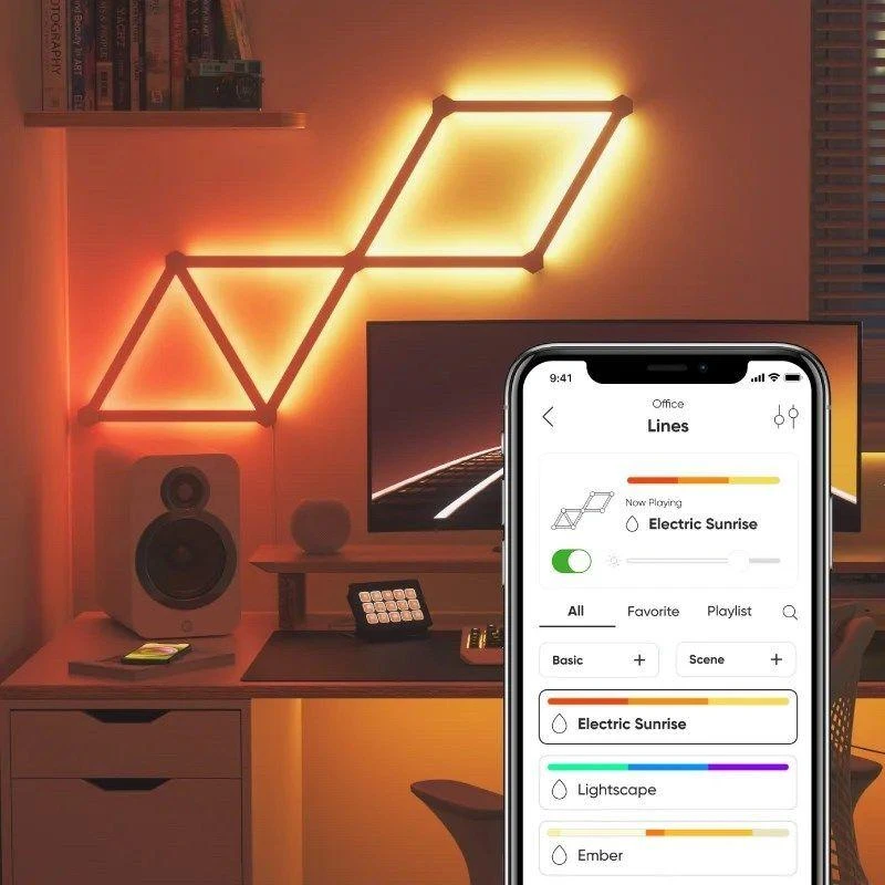 „Nanoleaf“ | Linijų pradinis rinkinys (9 panelės) | 16 mln. spalvų