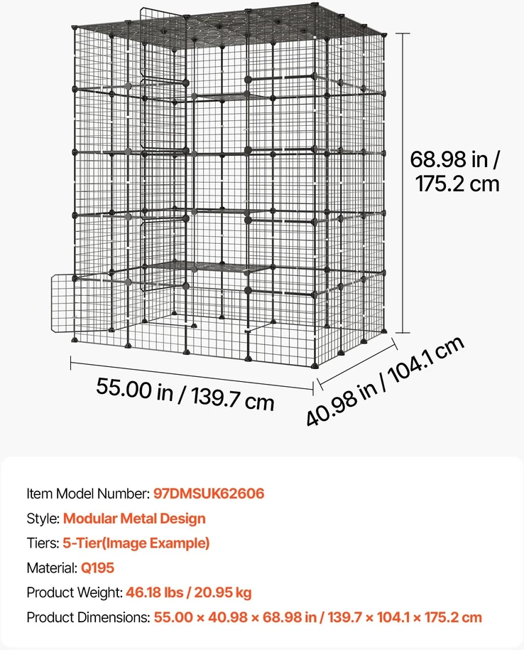 Narvas katėms VEVOR 97DMSUK62606, 139,7x104,1x175,2 cm