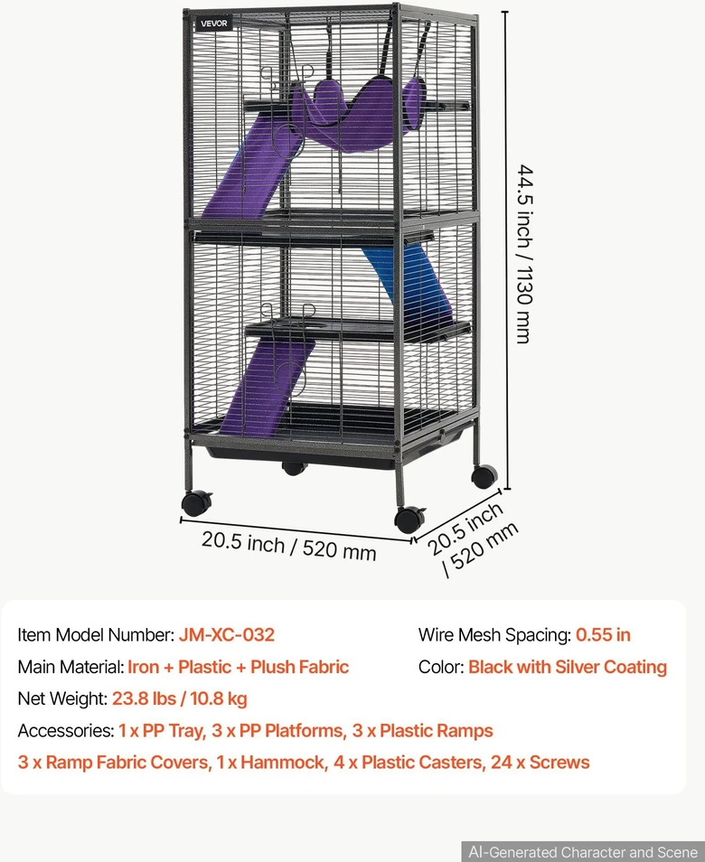 Narvas smulkiems gyvūnams VEVOR JM-XC-032, 113 cm aukščio