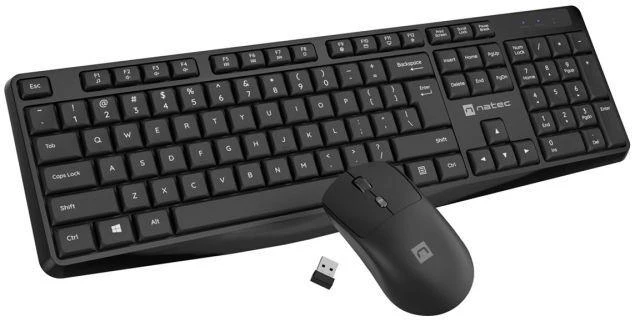 Natec | Klaviatūra ir pelė | Squid 2in1 Bundle | Klaviatūros ir pelės rinkinys | Wireless | Belaidė jungtis | US | Juodas
