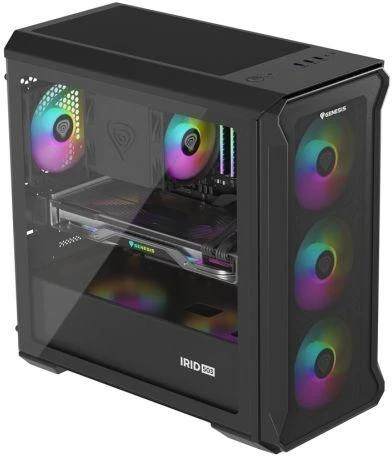 Ausinės NATEC Genesis Irid 503 ARGB NPC-1559 korpusas (Micro ATX, Mini ITX; juodas)