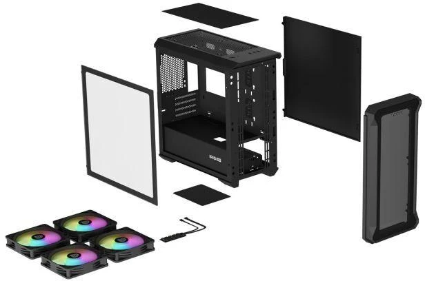 Ausinės NATEC Genesis Irid 503 ARGB NPC-1559 korpusas (Micro ATX, Mini ITX; juodas)