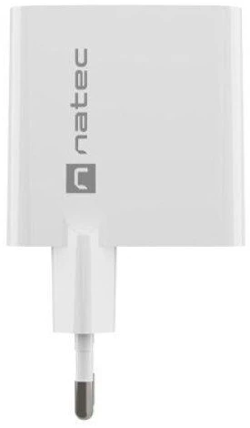 Telefonas Įkroviklis - Natec Ribera Gan 1X USB-A + 1X USB-C 45W Baltas