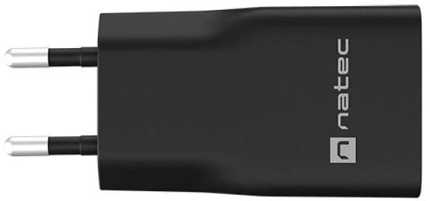 NATEC RIBERA GAN SLIM MAINS CHARGER 1× USB-A + 1× USB-C 20W Juodas