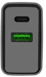 NATEC USB įkroviklis Ribera USB-A+USB-C Maitinimo tiekimas 20W juodas