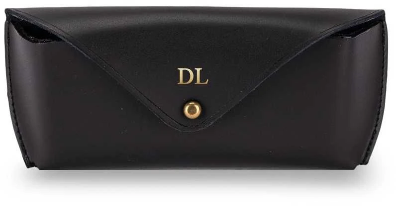 Solier Accessories Personalized genuine leather spectacle case Solier SA37 juodas