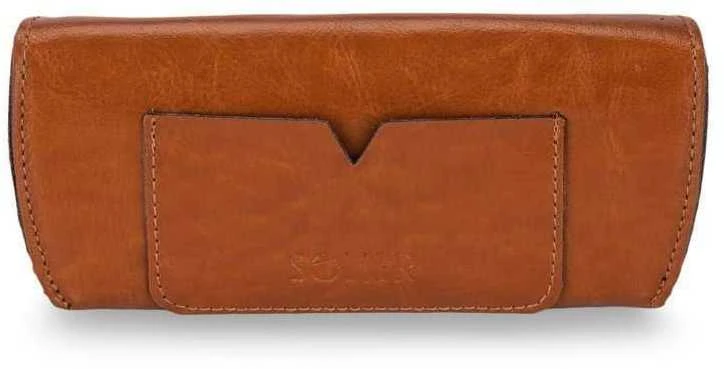 Solier Accessories Personalized genuine leather spectacle case Solier SA37 camel