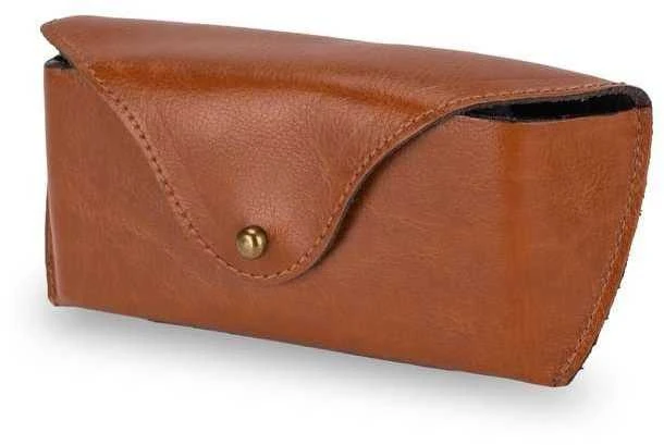Solier Accessories Personalized genuine leather spectacle case Solier SA37 camel