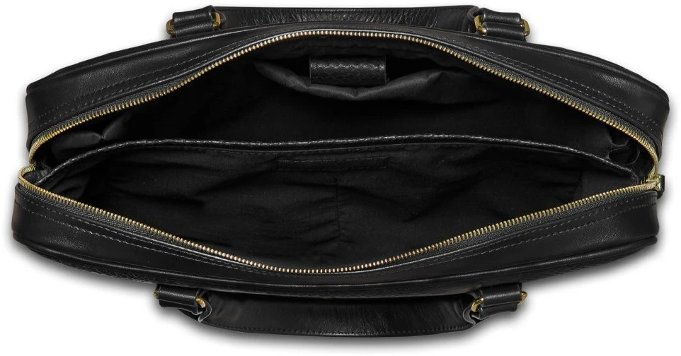 Gold Genuine leather woman s laptop bag FL25 juodas with snake pattern