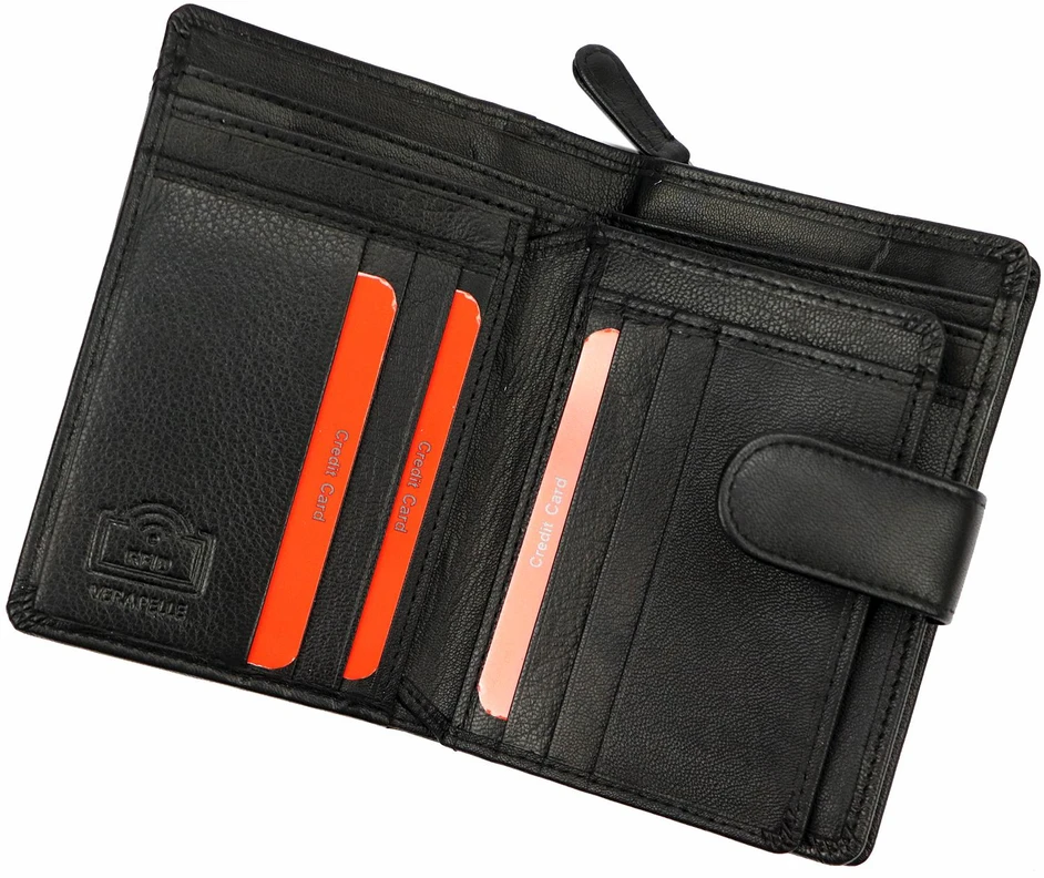 Pierre Cardin Pionowa Portmonetka Skórzany Pojemny Portfel RFID Zatrzask