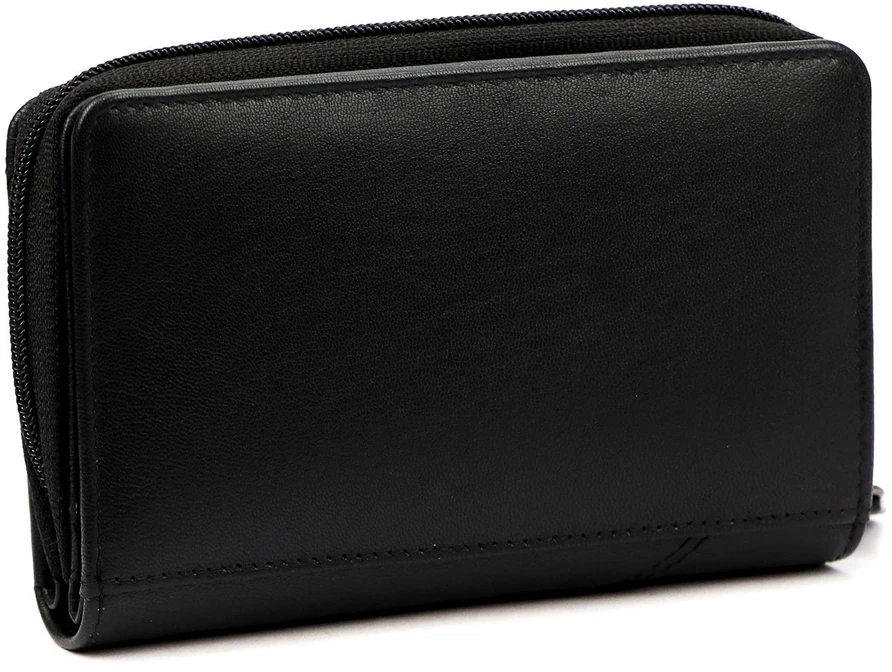Pierre Cardin Portfel Damski Skórzany Średni Portmonetka RFID na Zatrzask