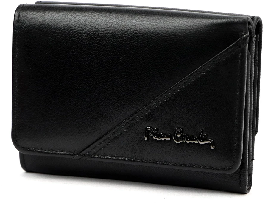 Pierre Cardin Portfel Damski Skórzany Średni RFID Zatrzask Skóra Naturalna