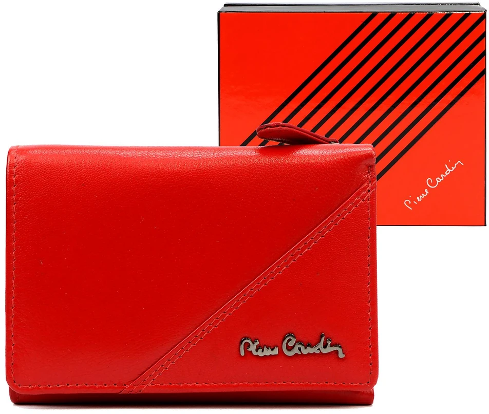 Pierre Cardin Damska Skórzana Portmonetka Zgrabna Portfel RFID Zatrzask
