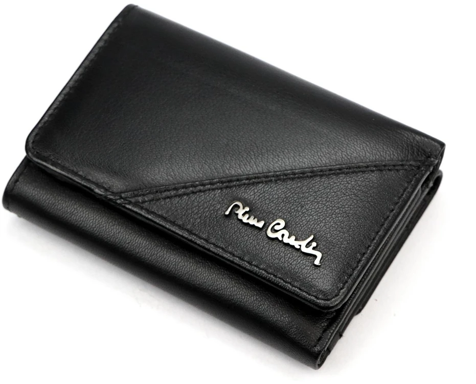 Pierre Cardin Portfel Damski Skórzany Średni RFID Zatrzask Skóra Naturalna