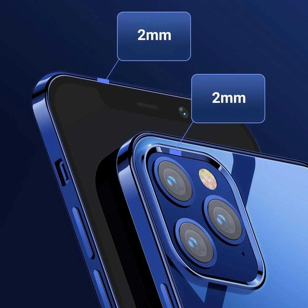 Joyroom New Beautiful Series ultra plonas with electroplated frame iPhone 12 Pro Max dėklas telefonui juodos spalvos (JR-BP796)