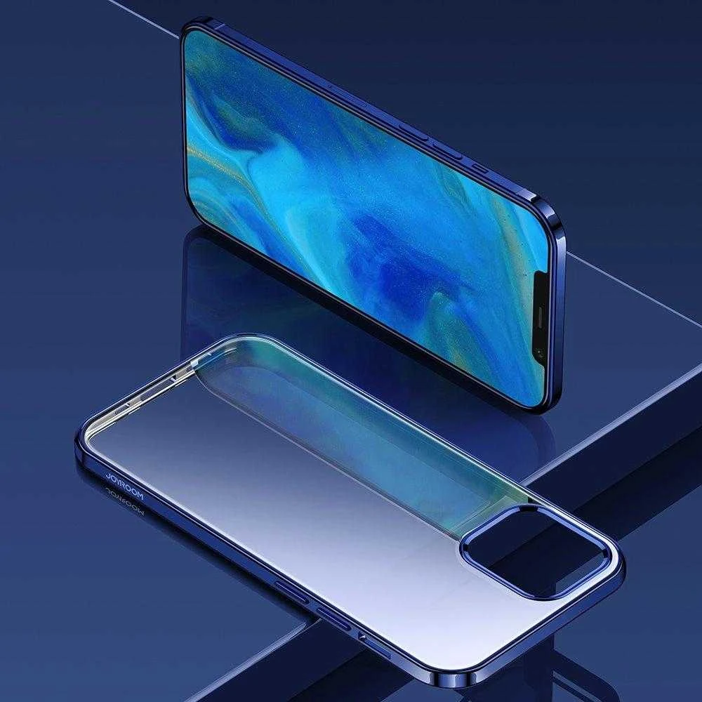 Joyroom New Beautiful Series ultra plonas with electroplated frame iPhone 12 Pro Max dėklas telefonui juodos spalvos (JR-BP796)