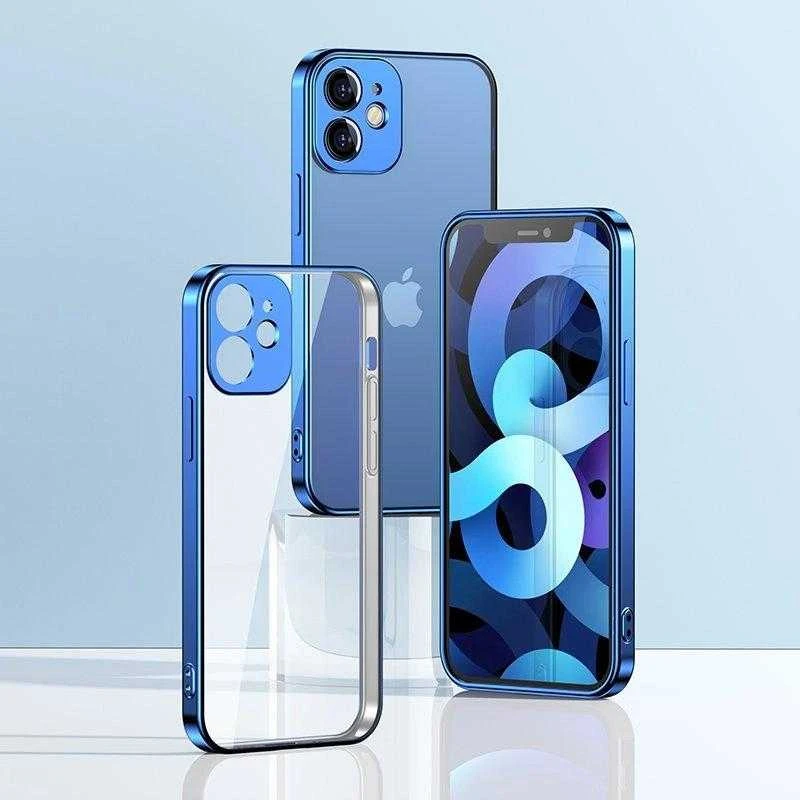 Joyroom New Beauty Series ultra plonas with electroplated frame iPhone 12 Pro dark-dėklas telefonui mėlynos spalvos (JR-BP743)